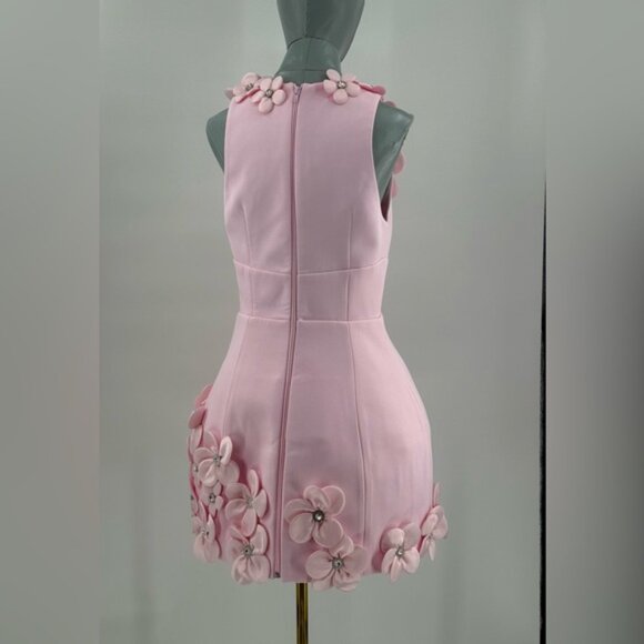 🆕 BRONX & BANCO 🧿 NWOT Estelle Floral Mini Dress, Blush Pink - Sz M US 6 - Picture 9 of 17